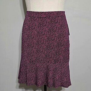 Nwt Michael Kors Giraffe Print Skirt 2X Womens Flounce Hem Silky Knit New $88